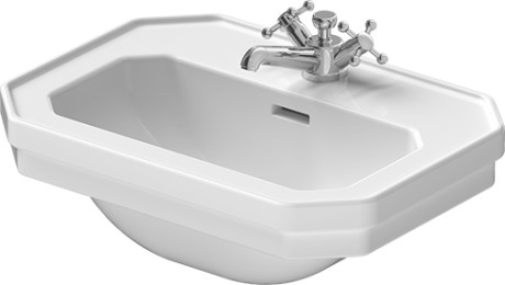 DURAVIT 078550 1930 19-5/8 X 14-3/8 INCH HANDRINSE BASIN WITH ONE TAP HOLE, TAP PLATFORM AND OVERFLOW
