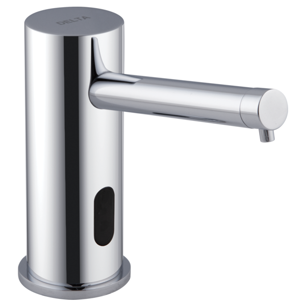 DELTA DESD-750 COMMERCIAL 4 1/8 INCH DECK MOUNT ELECTRONIC PLUG-IN SOAP DISPENSER - POLISHED CHROME