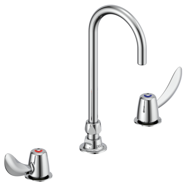 DELTA 23C672 COMMERCIAL 12 INCH THREE HOLES WIDESPREAD 1 GPM TWO HOODED BLADE HANDLES BATHROOM FAUCET - CHROME