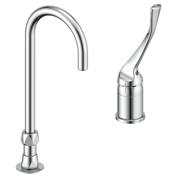 DELTA 24T2673 COMMERCIAL 12 1/8 INCH TWO HOLES WIDESPREAD 1 GPM SINGLE LEVER HANDLE BATHROOM FAUCET - CHROME