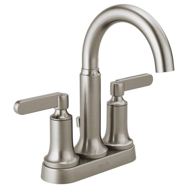 DELTA 25769LF-SP ALUX 9 INCH THREE HOLES CENTERSET TWO LEVER HANDLES BATHROOM FAUCET WITH POP UP DRAIN IN SPOTSHIELD - BRUSHED NICKEL