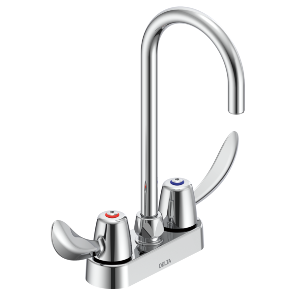 DELTA 27C4872 COMMERCIAL 11 3/4 INCH TWO HOLES CENTERSET 1 GPM TWO HOODED BLADE HANDLES CERAMIC DISC BATHROOM FAUCET - CHROME