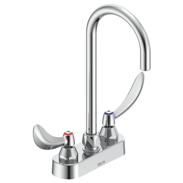 DELTA 27C4874 COMMERCIAL 11 3/4 INCH TWO HOLES CENTERSET 1 GPM TWO BLADE HANDLE CERAMIC DISC BATHROOM FAUCET - CHROME