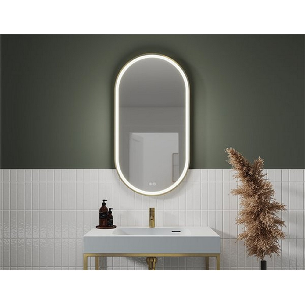 FLEURCO MFMO2039 MAGNA 20 X 39 INCH OVAL WALL MOUNT BATHROOM MIRROR WITH LED LIGHT