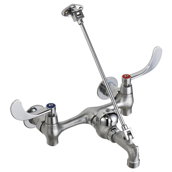 DELTA 28C9LH TWO HOLES AND WALL MOUNTED DOUBLE HANDLE UTILITY FAUCET - CHROME