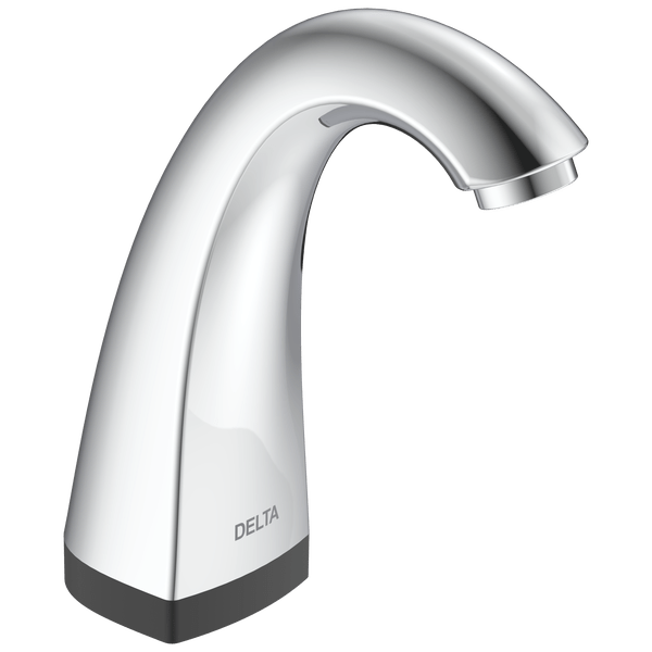 DELTA 590TPA0120 COMMERCIAL 7 1/2 INCH SINGLE HOLE DECK MOUNT HI-RISE SPOUT 1.5 GPM HARDWIRE OPERATED BATHROOM FAUCETS WITH PROXIMITY SENSING TECHNOLOGY AND SURFACE MOUNT CONTROL BOX - CHROME