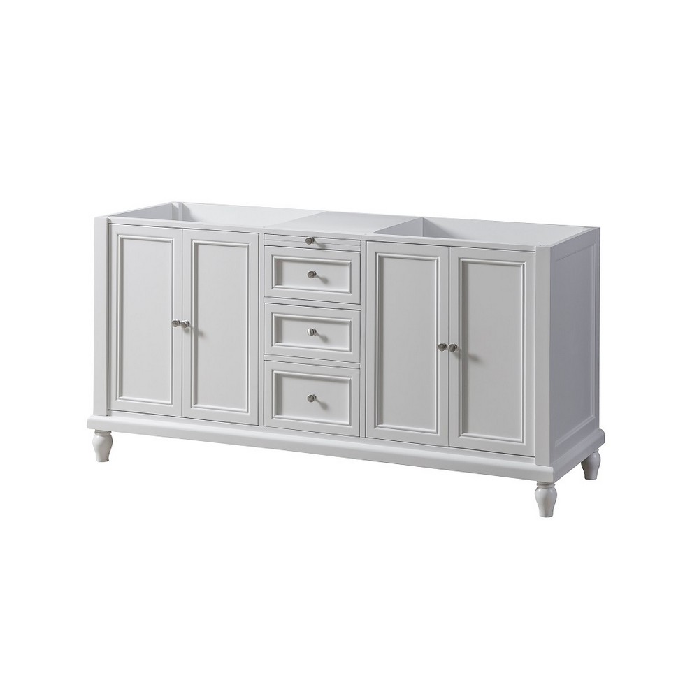 DIRECT VANITY SINK 6070D9-W CLASSIC 70 INCH FREESTANDING BATHROOM VANITY CABINET ONLY IN WHITE