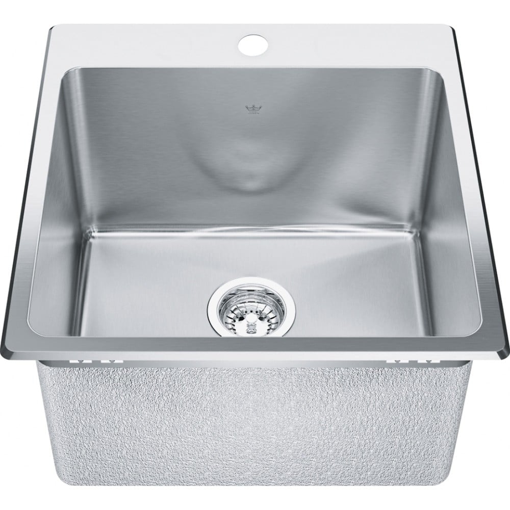 KINDRED QSLF2020-12 STEEL QUEEN 20 1/8 INCH RECTANGULAR STAINLESS STEEL 20 GAUGE DROP-IN KITCHEN SINK