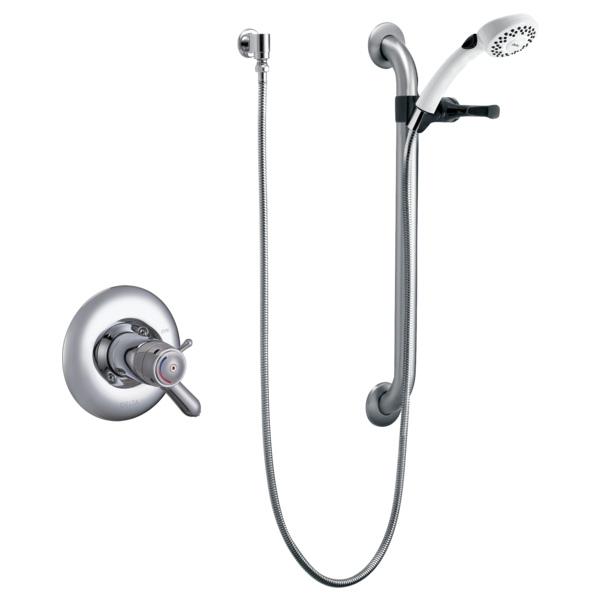 DELTA T17TH155-20 COMMERCIAL TEMPASSURE 17T SERIES DUAL FUNCTION THERMOSTATIC SHOWER TRIM WITH HAND SHOWER AND INTEGRATED VOLUME CONTROL FOR LESS ROUGH-IN VALVE - CHROME