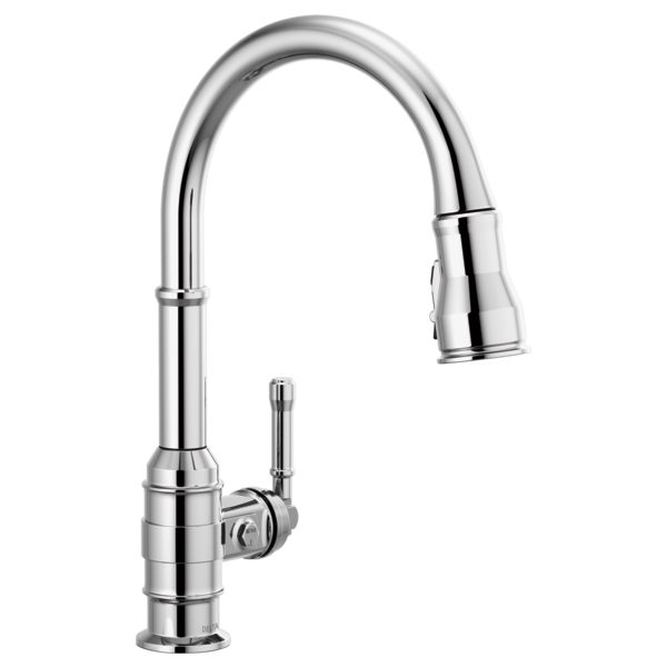 DELTA 9190-DST BRODERICK 15 5/8 INCH SINGLE HOLE DECK MOUNT PULL-DOWN KITCHEN FAUCET AND LEVER HANDLE