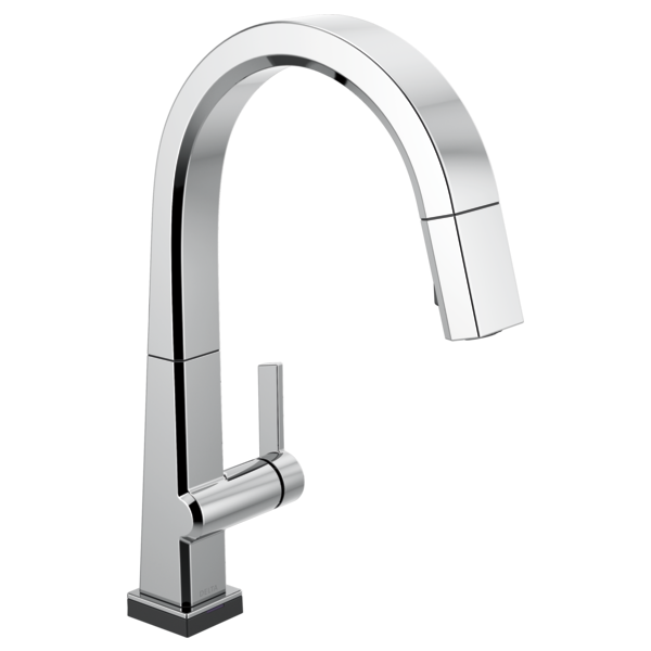 DELTA 9193T-DST PIVOTAL 16 INCH SINGLE HOLE DECK MOUNT PULL-DOWN KITCHEN FAUCET WITH TOUCH2O TECHNOLOGY AND LEVER HANDLE