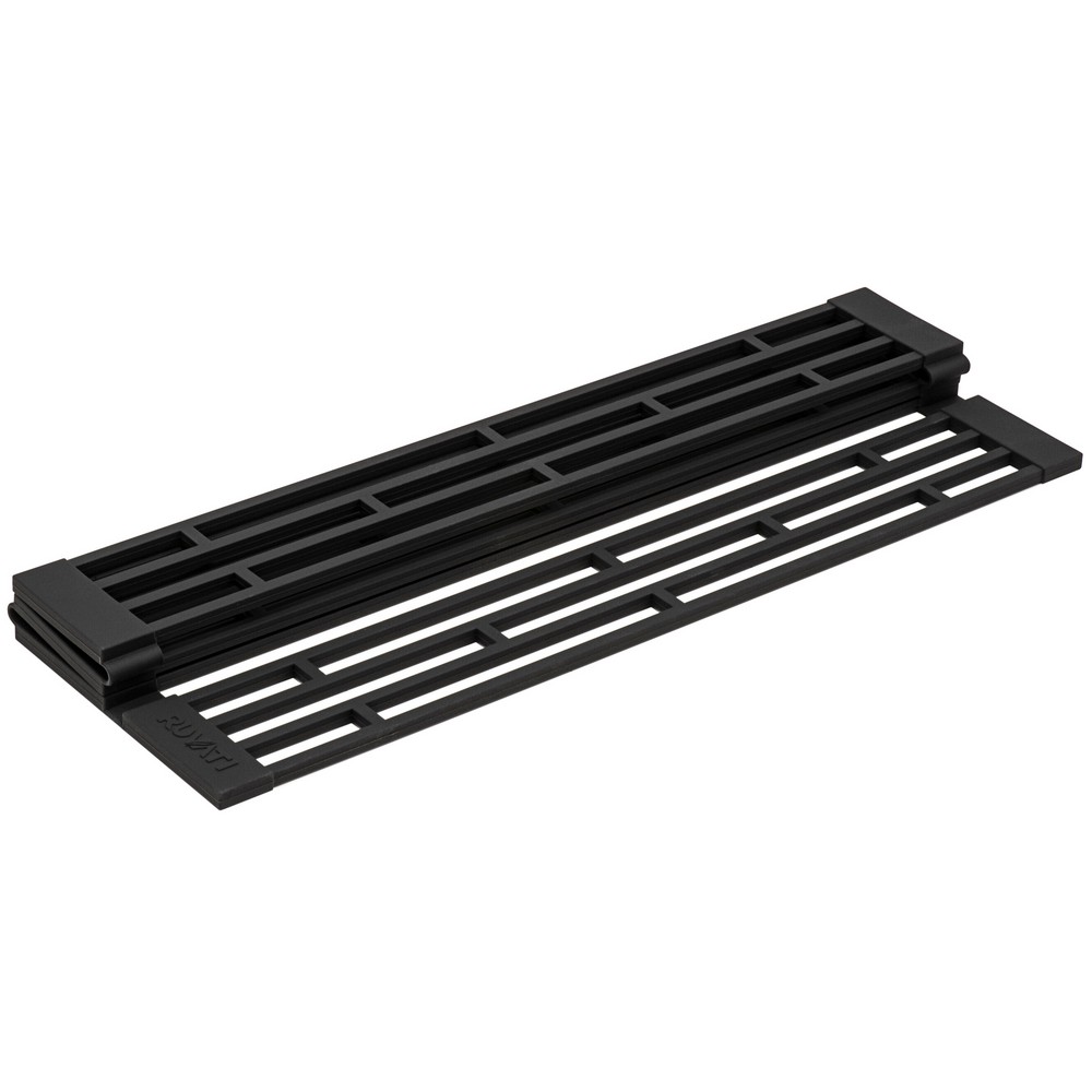 RUVATI RVA1397 11 1/2 INCH SILICONE FOLDABLE DRYING RACK FOR WORKSTATION SINKS IN BLACK