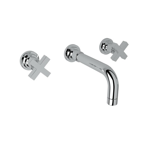 ROHL A2207XMTO-2 LOMBARDIA 2 7/8 INCH THREE HOLES WALL MOUNT WIDESPREAD BATHROOM FAUCET WITH CROSS HANDLES