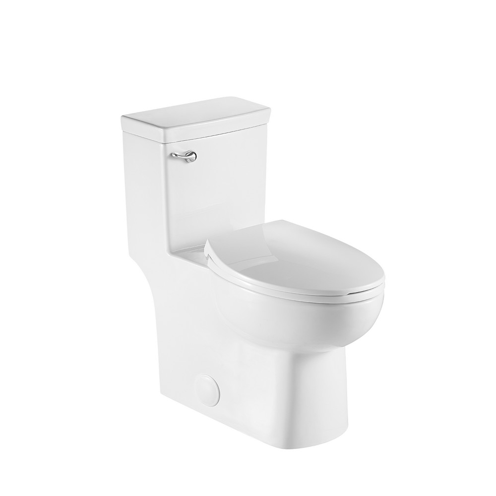 DAX BSN-CL12335S 14 1/8 INCH CERAMIC ONE-PIECE TOILET WITH SOFT CLOSING SEAT IN WHITE