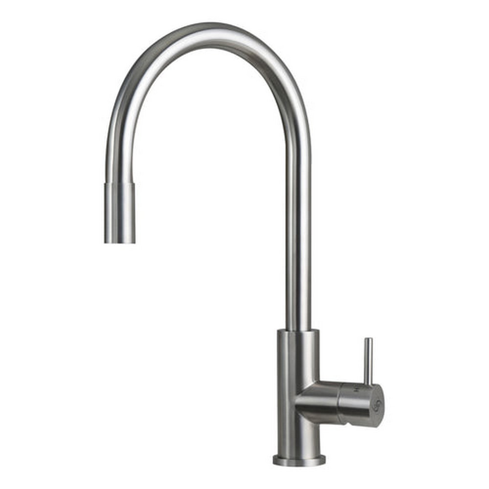 DAX DAX-003-02-BN 2 1/2 INCH STAINLESS STEEL SINGLE HANDLE PULL DOWN KITCHEN FAUCET IN BRUSHED STAINLESS STEEL
