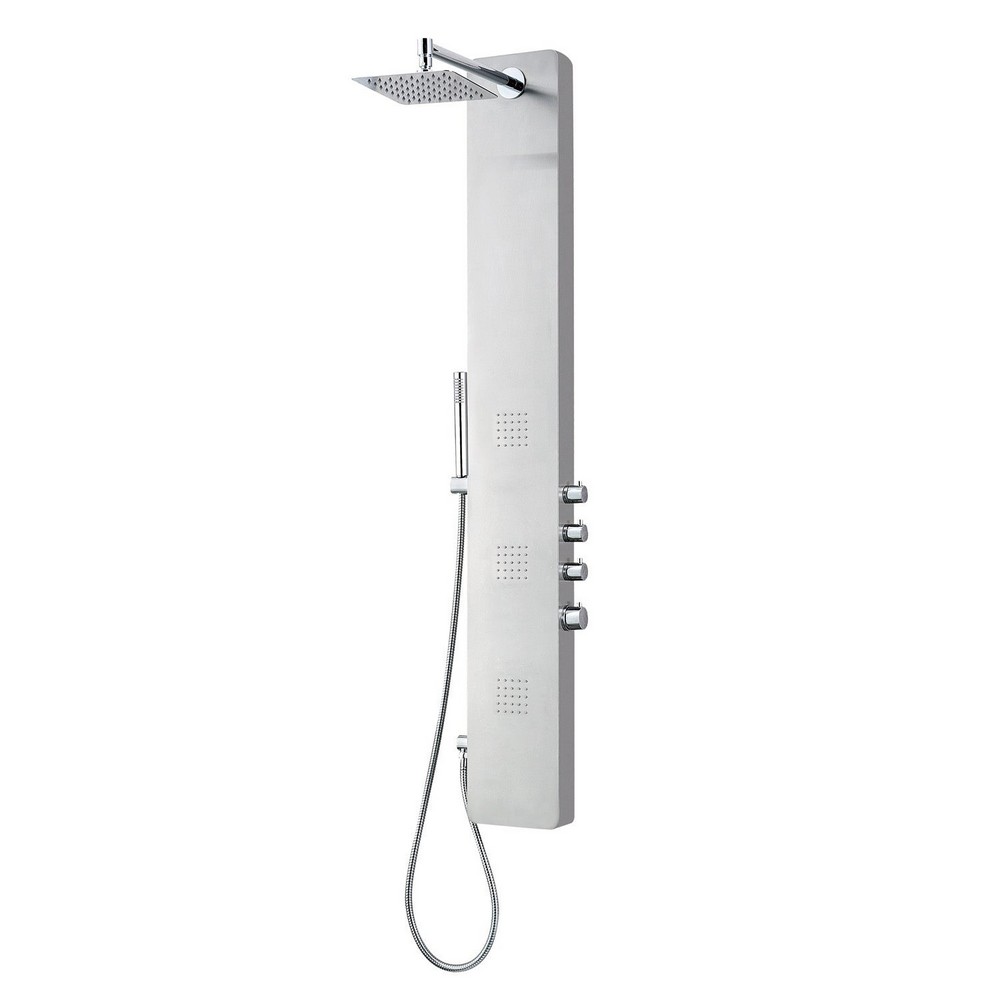 DAX DAX-136-1T 15 7/8 INCH STAINLESS STEEL SHOWER SET IN BRUSHED STAINLESS STEEL