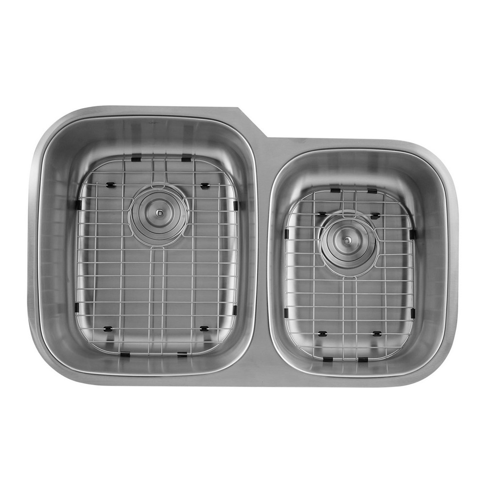 DAX DAX-3120L 38 1/2 INCH 60/40 DOUBLE BOWL UNDERMOUNT KITCHEN SINK IN BRUSHED STAINLESS STEEL