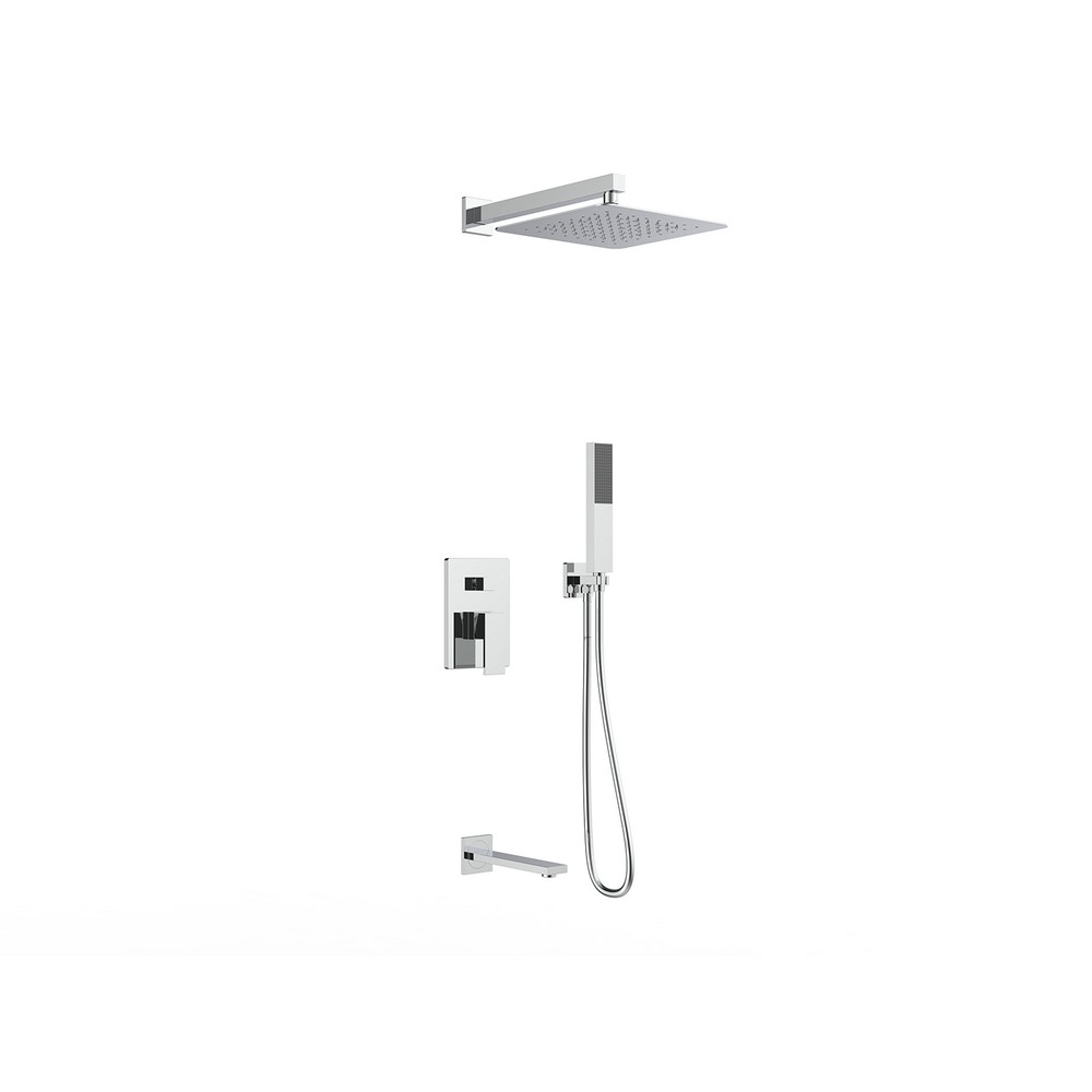 DAX DAX-6563A 10 1/4 INCH BRASS SQUARE 3-WAY SHOWER SYSTEM WITH HAND SHOWER