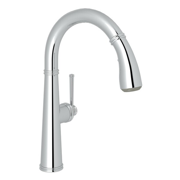 ROHL R7514SLM-2 14 1/8 INCH SINGLE HOLE PULL-DOWN BAR AND FOOD PREP FAUCET WITH METAL LEVER HANDLE