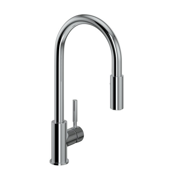 ROHL R7520 LUX 18 1/8 INCH SINGLE HOLE STAINLESS STEEL PULL-DOWN KITCHEN FAUCET WITH LEVER HANDLE