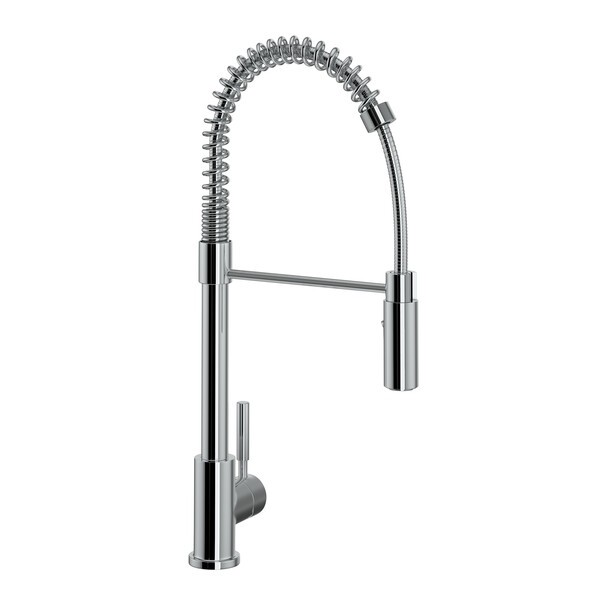 ROHL R7521 LUX 21 1/4 INCH SINGLE HOLE STAINLESS STEEL PRO PULL-DOWN KITCHEN FAUCET WITH LEVER HANDLE
