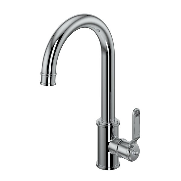 ROHL U.4513HT ARMSTRONG 13 7/8 INCH SINGLE HOLE DECK MOUNT TRANSITIONAL BAR AND FOOD PREP KITCHEN FAUCET WITH METAL LEVER HANDLE