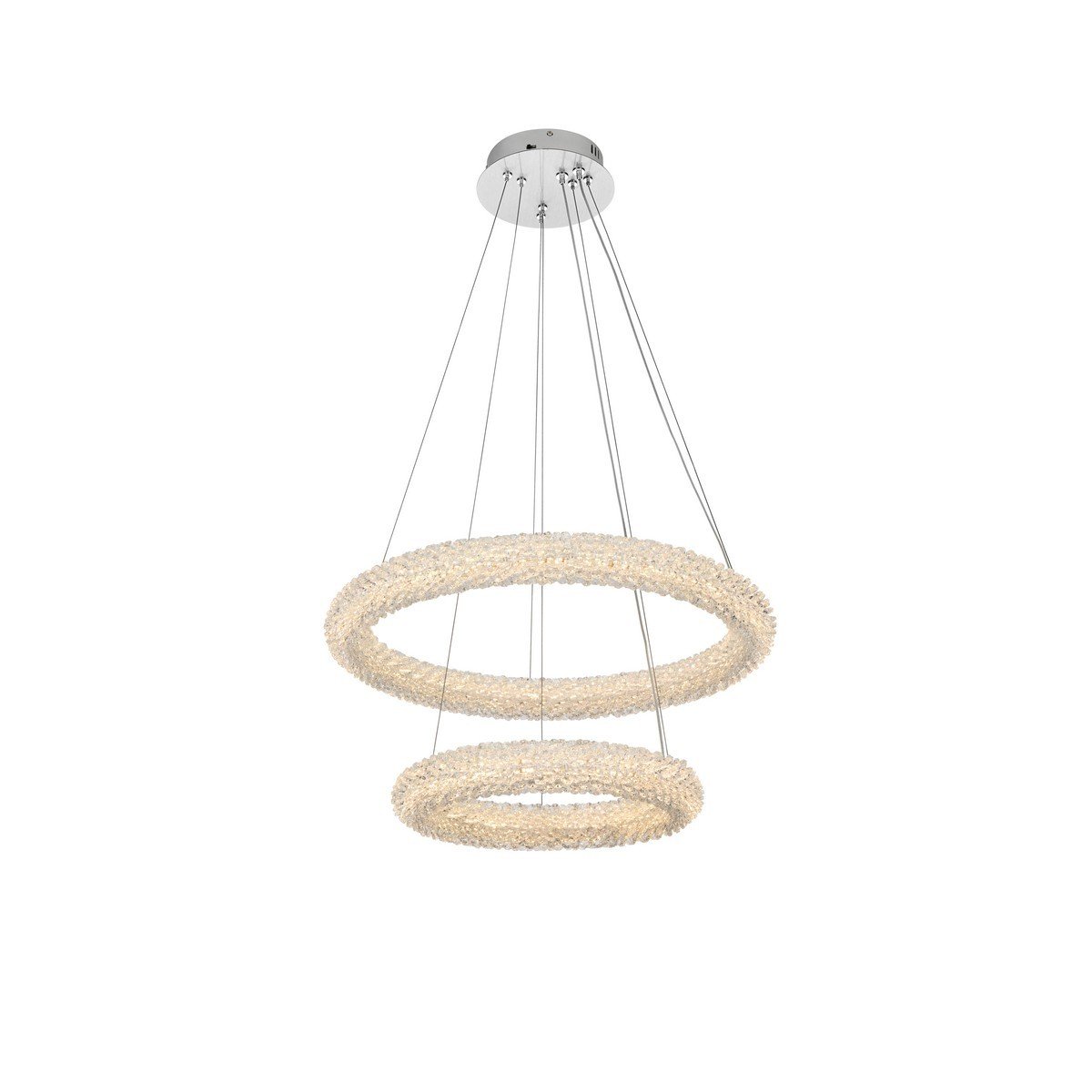 ELEGANT FURNITURE LIGHTING 3800G24 BOWEN 24 INCH 2 LIGHT CEILING-MOUNTED LED CHANDELIER