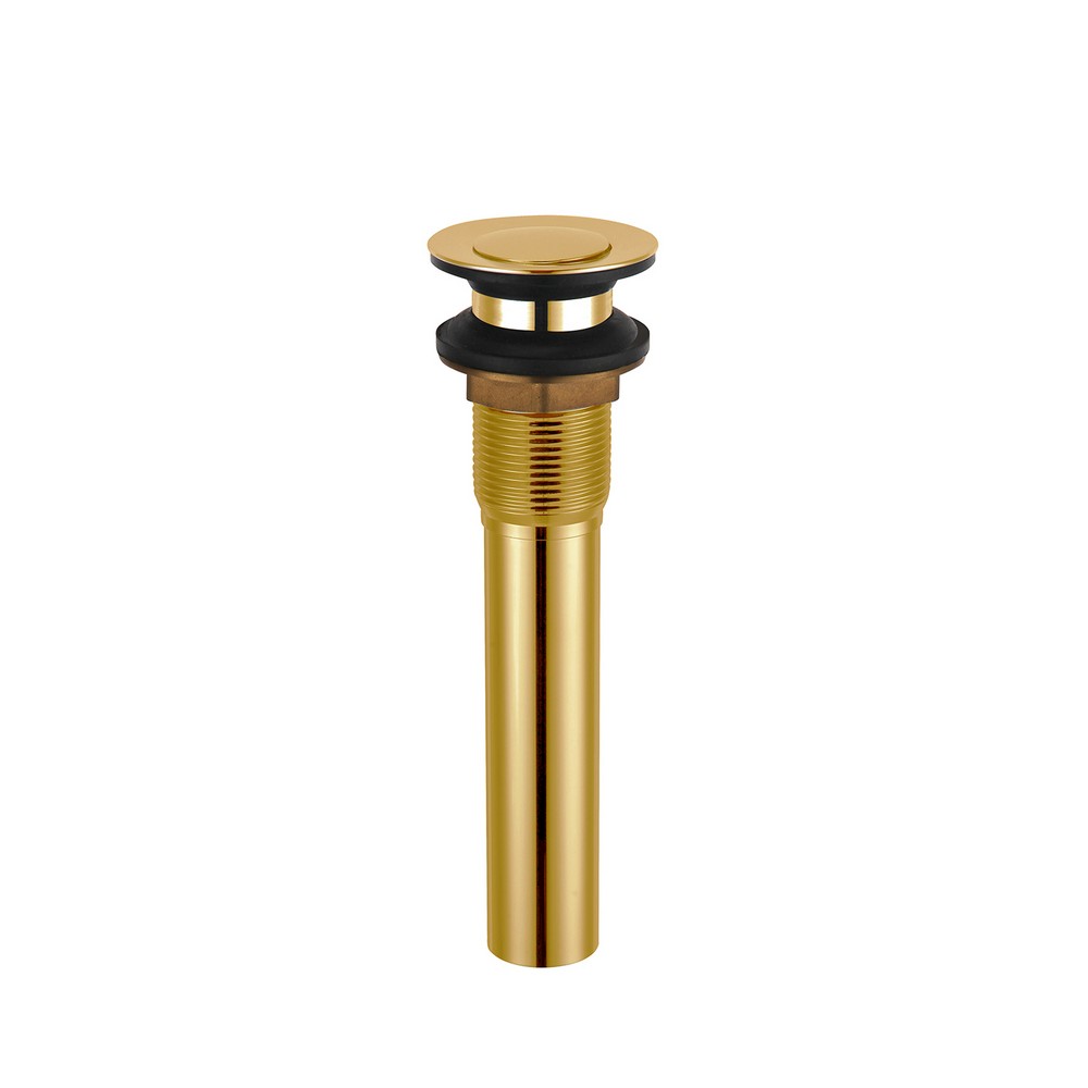DAX DAX-82018-BG 2 5/8 INCH BRASS ROUND VANITY SINK POP-UP DRAIN WITHOUT OVERFLOW IN BRUSHED GOLD