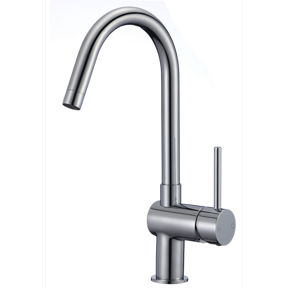 DAX DAX-8240-BN 14 INCH BRASS SINGLE HANDLE KITCHEN FAUCET IN BRUSHED NICKEL