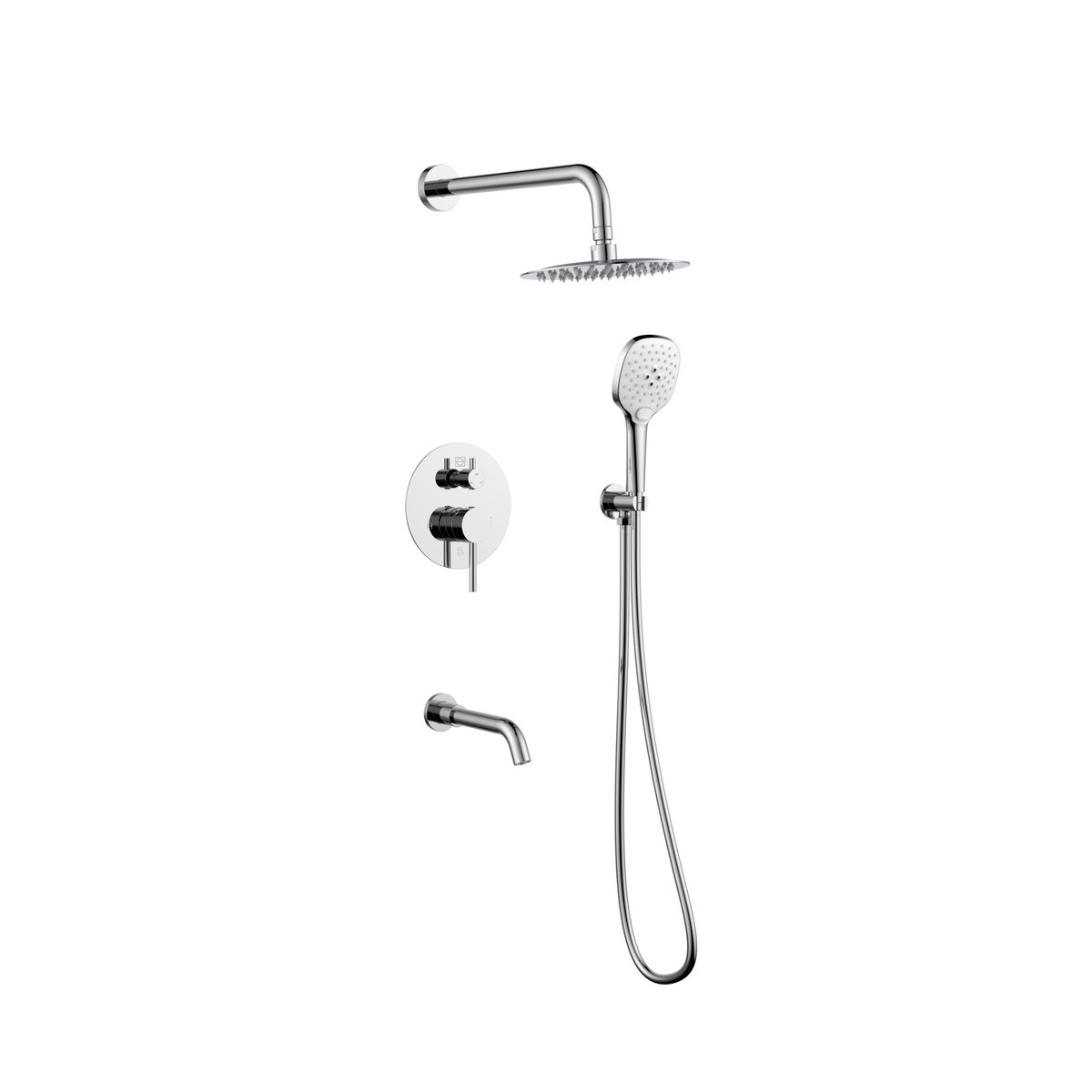 ELEGANT FURNITURE LIGHTING FAS-9002 GEORGE 8 INCH COMPLETE SHOWER SYSTEM WITH TUB SPOUT AND ROUGH-IN VALVE