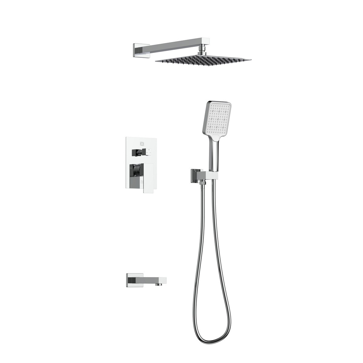 ELEGANT FURNITURE LIGHTING FAS-9004 PETAR 8 INCH COMPLETE SHOWER SYSTEM WITH TUB SPOUT AND ROUGH-IN VALVE
