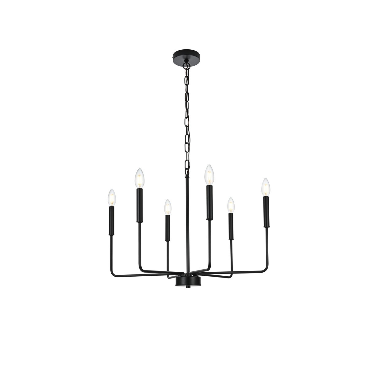 ELEGANT FURNITURE LIGHTING LD740D26 WILLA 26 INCH 6 LIGHT CEILING-MOUNTED PENDANT WITH CHAIN