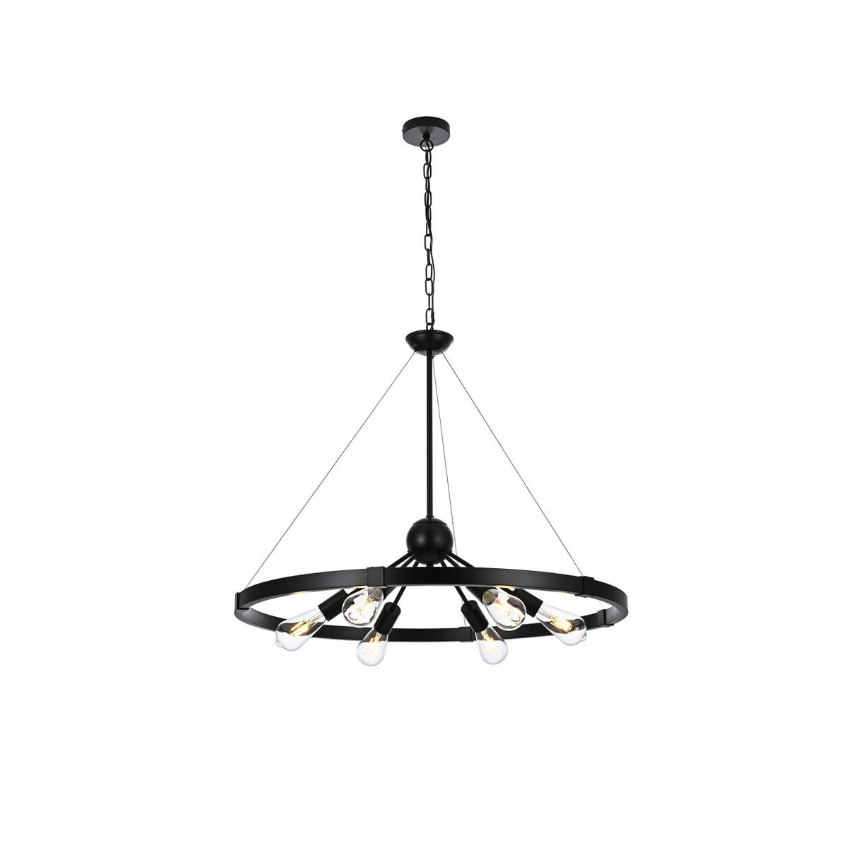 ELEGANT FURNITURE LIGHTING LD746D32 THORA 32 INCH 6 LIGHT CEILING-MOUNTED PENDANT