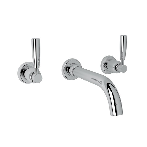 ROHL U.3321LS/TO-2 HOLBORN WALL MOUNT WIDESPREAD BATHROOM FAUCET WITH METAL LEVER HANDLE