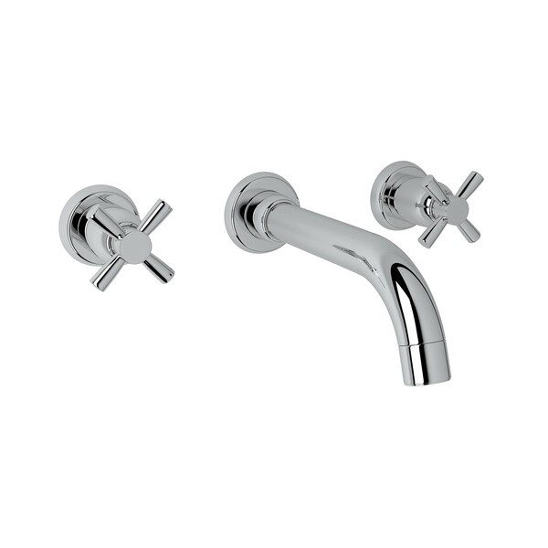 ROHL U.3322X/TO-2 HOLBORN WALL MOUNT WIDESPREAD BATHROOM FAUCET WITH CROSS HANDLE