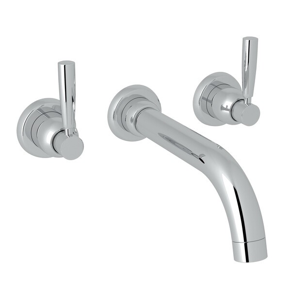 ROHL U.3331LS/TO HOLBORN WALL MOUNT THREE HOLES TUBULAR SPOUT TUB SET WITH METAL LEVER HANDLE