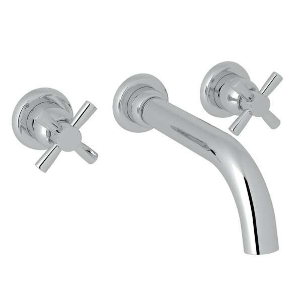 ROHL U.3332X/TO HOLBORN WALL MOUNT THREE HOLES TUBULAR SPOUT TUB SET WITH CROSS HANDLE