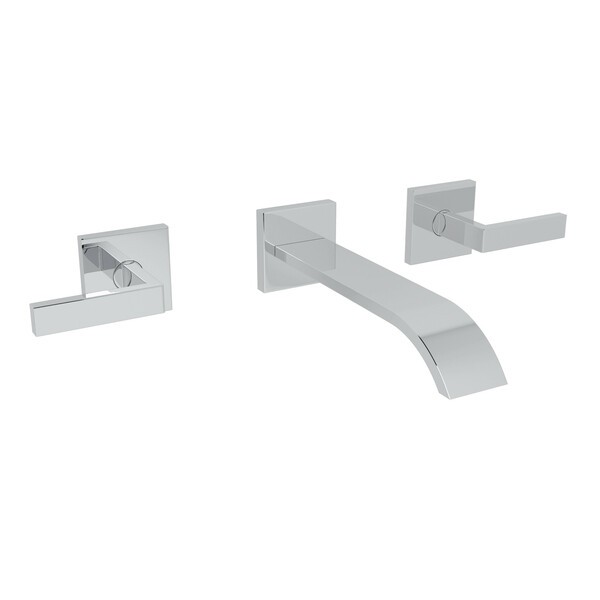 ROHL WA751L/TO-2 WAVE THREE HOLES WALL MOUNT WIDESPREAD BATHROOM FAUCET WITH METAL LEVER HANDLE