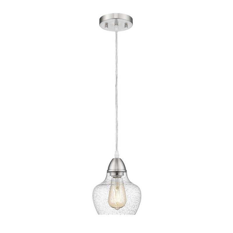 OVE DECORS 15LPE-NORW28-LNBKY NORWICH 1-LIGHT PENDANT IN BRUSHED NICKEL