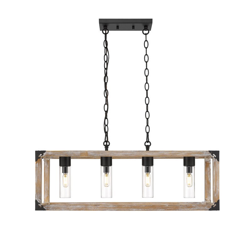 OVE DECORS 15LPE-WINC30-PWDKY WINCHESTER 4-LIGHT PENDANT IN DRIFTWOOD FINISH