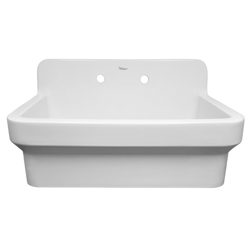 WHITEHAUS OFCH2230 OLD FASHIONED 30 X 22 INCH COUNTRY FIRECLAY UTILITY SINK WITH HIGH BACKSPLASH