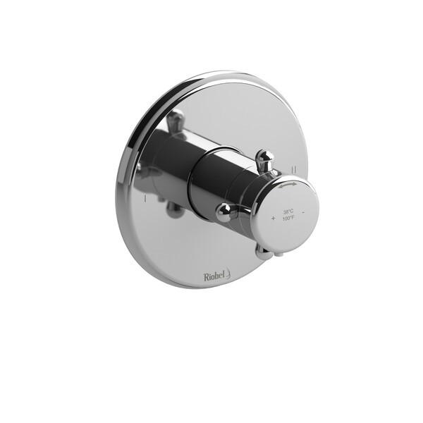 RIOBEL TGN44+ CLASSIC 1/2 INCH CROSS HANDLE THERMOSTATIC AND PRESSURE BALANCE TRIM WITH THREE FUNCTIONS