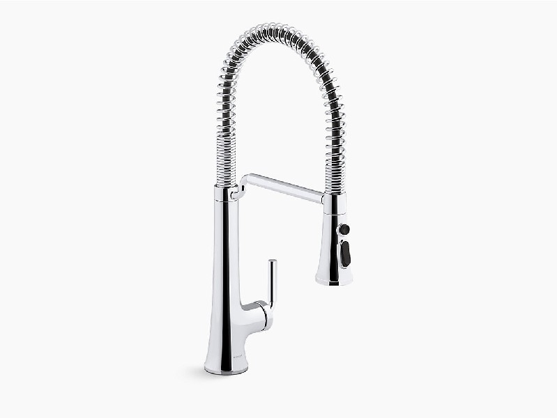 KOHLER K-23765 TONE 22 1/8 INCH SINGLE HOLE DECK MOUNT SEMI-PROFESSIONAL PULL-DOWN KITCHEN FAUCET WITH LEVER HANDLE