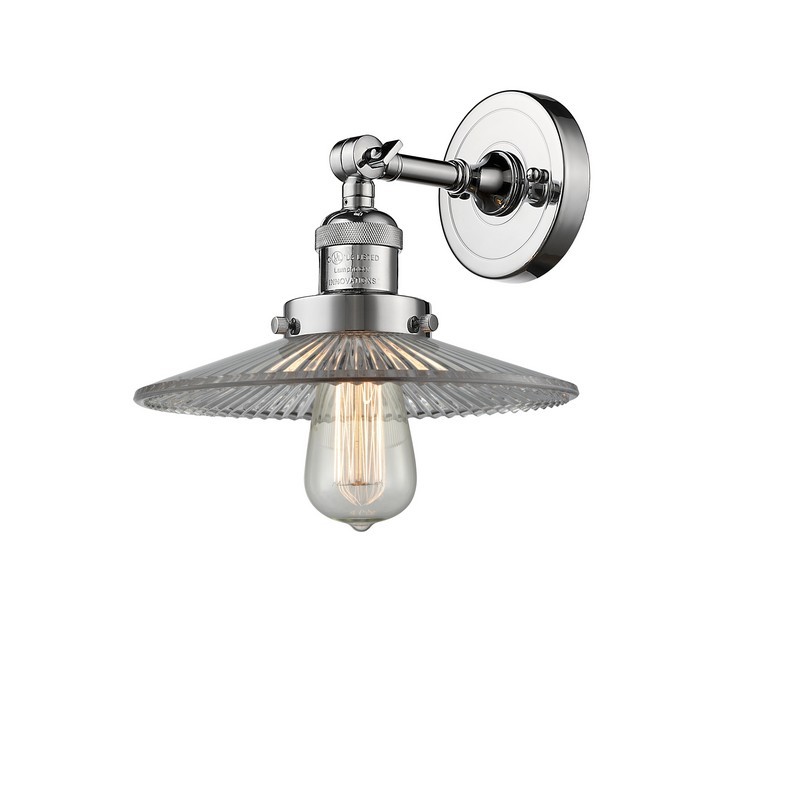INNOVATIONS LIGHTING 203-PC-G2 FRANKLIN RESTORATION HALOPHANE 8 1/2 INCH ONE LIGHT UP OR DOWN CLEAR GLASS WALL SCONCE