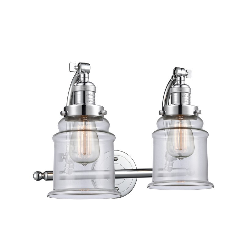 INNOVATIONS LIGHTING 515-2W-G182 FRANKLIN RESTORATION CANTON 18 INCH TWO LIGHT WALL MOUNT CLEAR GLASS VANITY LIGHT