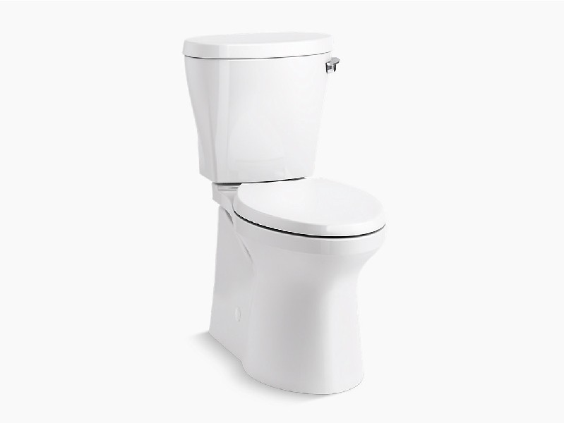 KOHLER K-20197-RA BETELLO COMFORT HEIGHT 28 1/2 INCH TWO-PIECE ELONGATED 1.28 GPF CHAIR HEIGHT TOILET WITH RIGHT-HAND TRIP LEVER