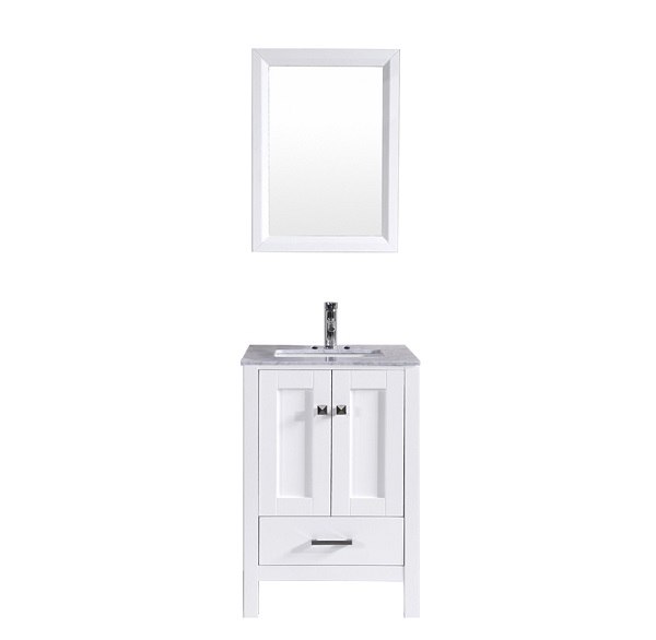 24 Inch Transitional Bathroom Vanity, 24 White Shaker Bathroom Vanity