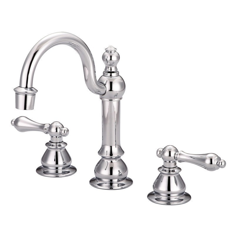 F2-0012-01-ALAN 20TH CENTURY CLASSIC WIDESPREAD LAVATORY FAUCETS WITH POP-UP DRAIN WITH METAL LEVER HANDLES