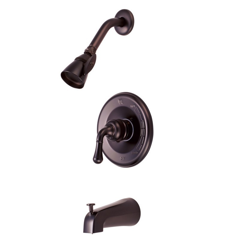 Kingston Brass KB635 Magellan Single Control Handle Tub and Shower Faucet Oil Rubbed Bronze 