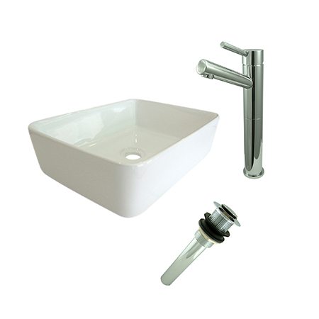 KINGSTON BRASS EV5102S8411 VESSEL SINK WITH CONCORD SINK FAUCET AND DRAIN COMBO